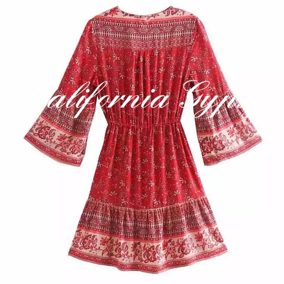 LAST ONE Floral Lantern Sleeve Mini Dress - Picture 9 of 15